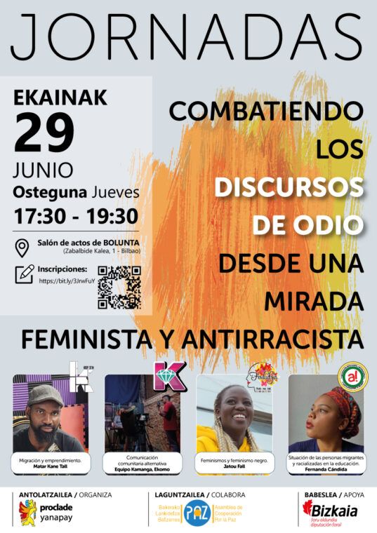 Cartel Jornadas: Combatiendo los discursos de odio desde una mirada feminista y antirracista