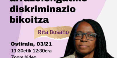 Webinar Rita Bosahorekin: Genero eta arraza arrazoiengatiko diskriminazio bikoitza