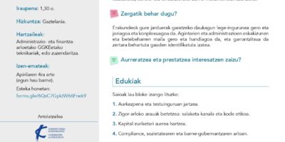 Online hitzaldia: «Compliance. Zure erakundea prest al dago arrisku operatibo eta legalei aurre egiteko?»