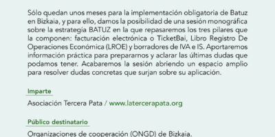 ONGD y Batuz en Bizkaia, últimos preparativos para su implementación