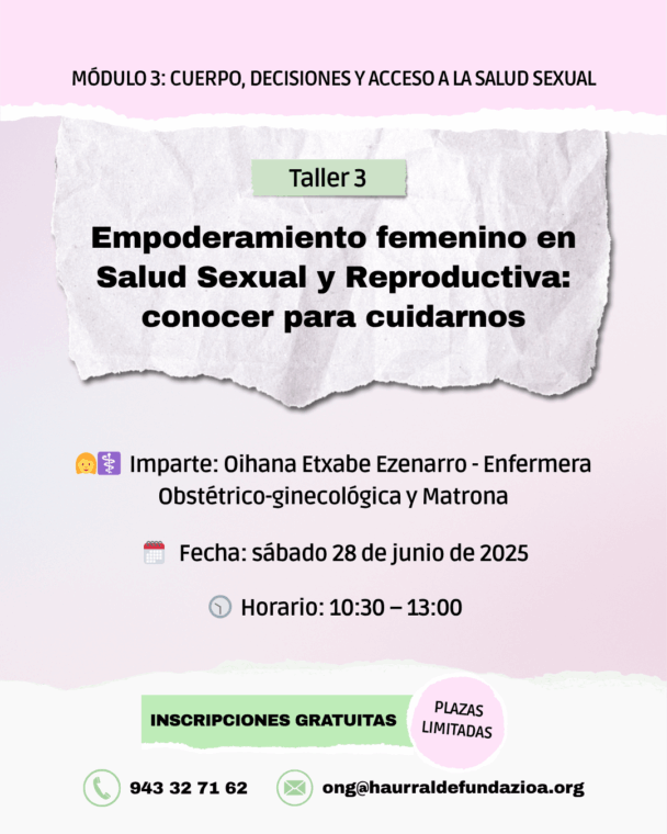 Talleres formativos: Salud, confianza en Derechos Sexuales y Derechos Reproductivos (DSDR)