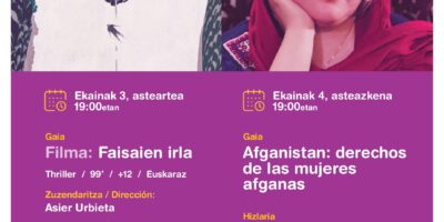 ELAN Euskadi GGKE 30. Jardunaldiak: ‘Faisaien irla’ filma eta Afganistango emakumeen inguruko hitzaldia