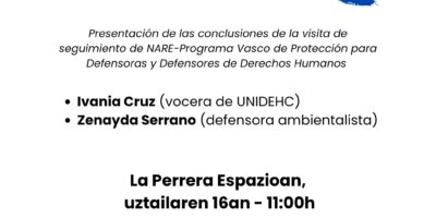 Rueda de prensa: «La solidaridad vasca denuncia la violación de derechos humanos en El Salvador»